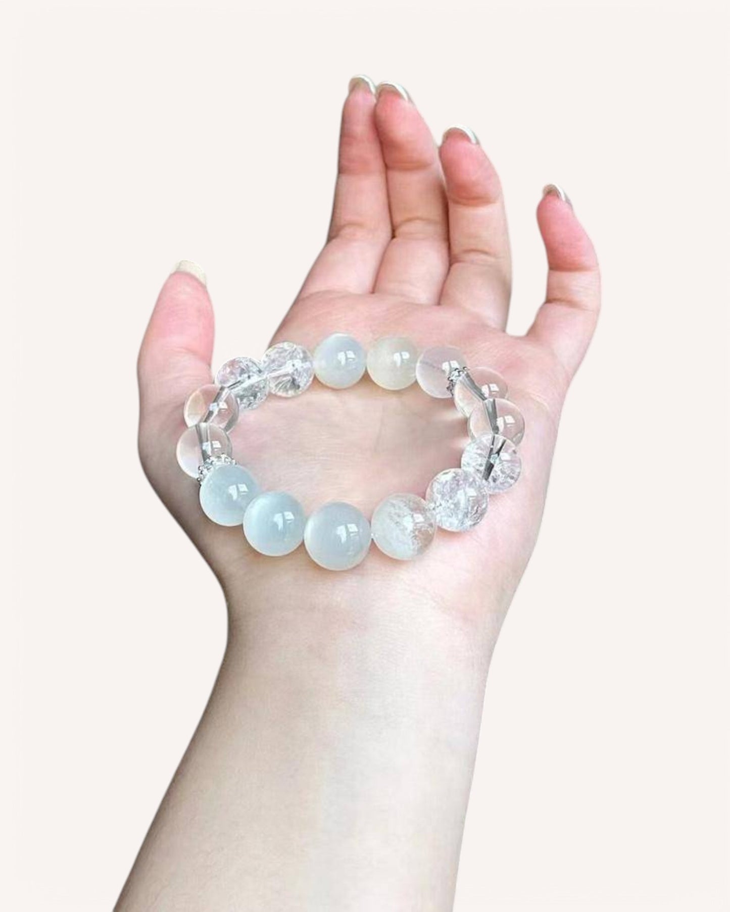 Moonlit Serenity White Quartz Bracelet – Intuition & Emotional Healing