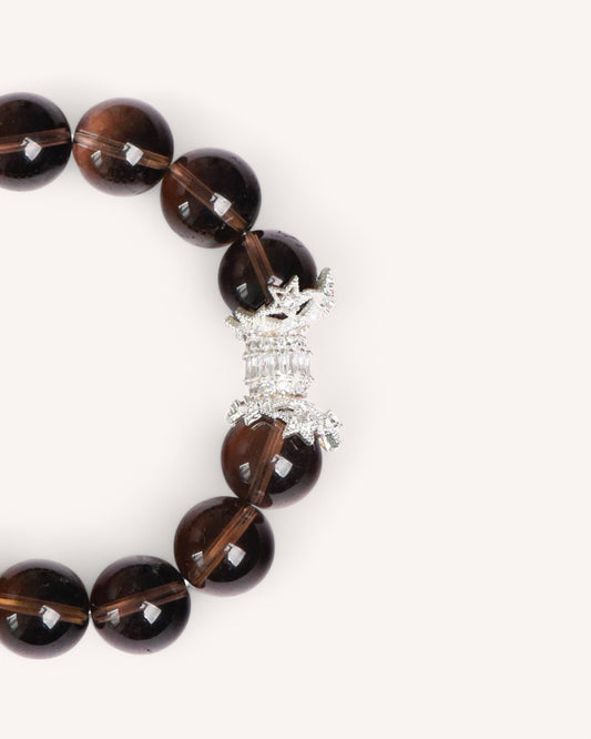 Strength & Protection Smoky Quartz Bracelet for Emotional Balance