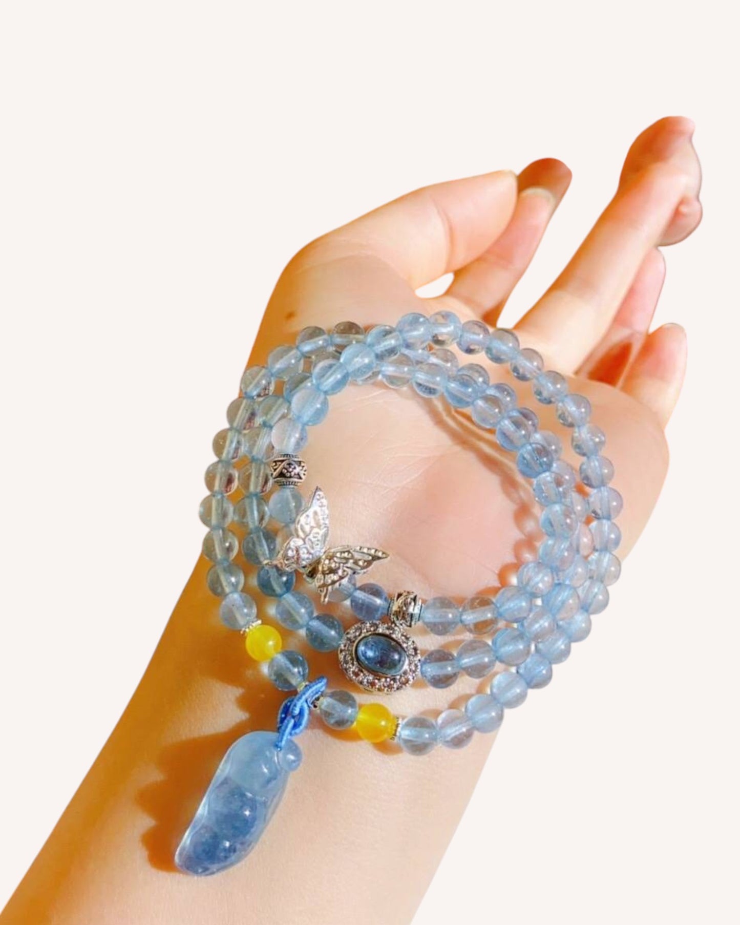 Tranquility & Spiritual Clarity Aquamarine Multi-Layer Bracelet