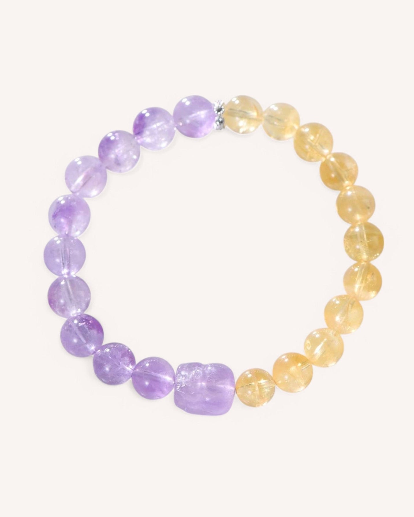 Wealth & Clarity | Amethyst & Yellow Azeztulite Energy Bracelet