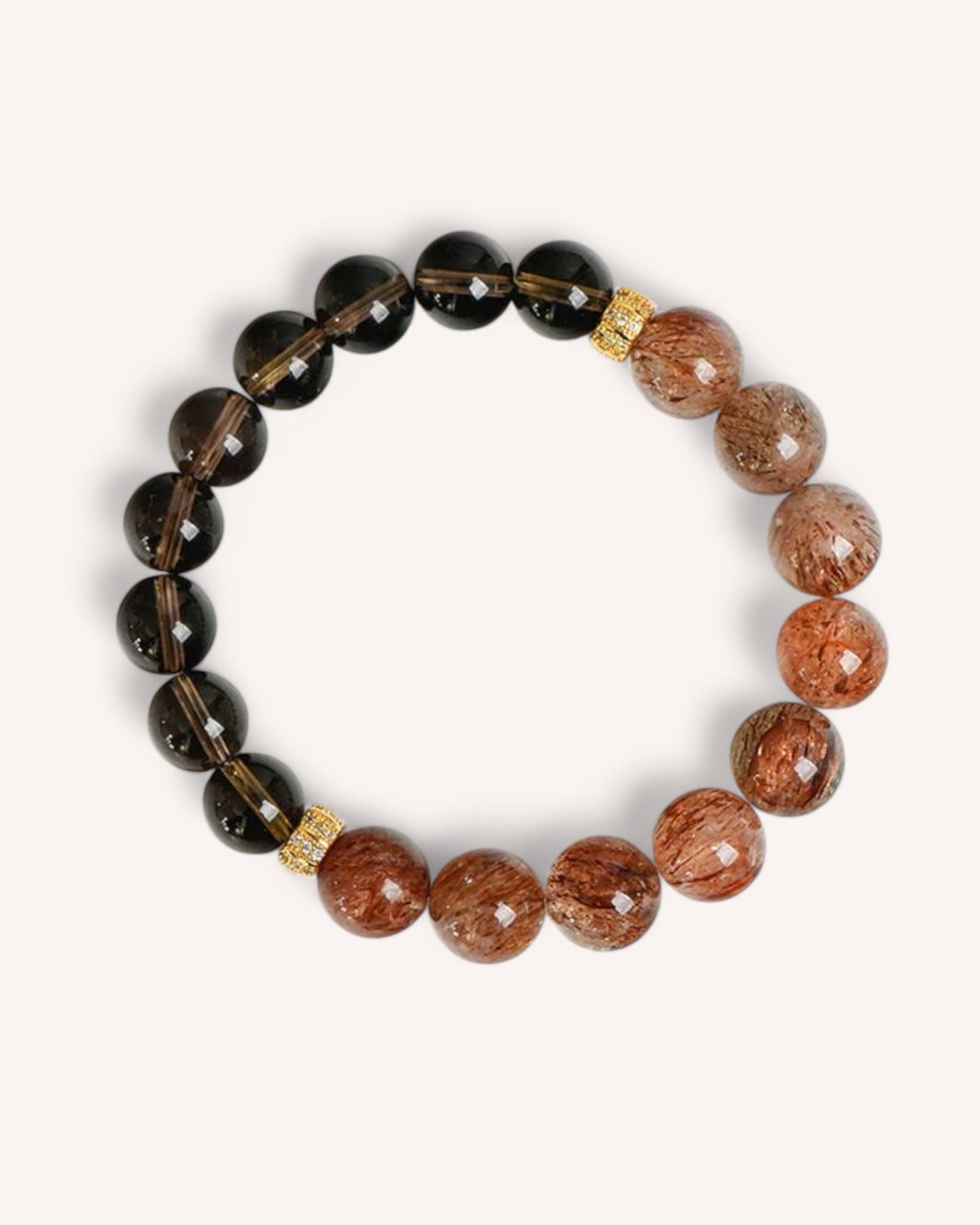 Smoky Quartz and Black Gold Obsidian healing bracelet for grounding energy and protection against negativity
