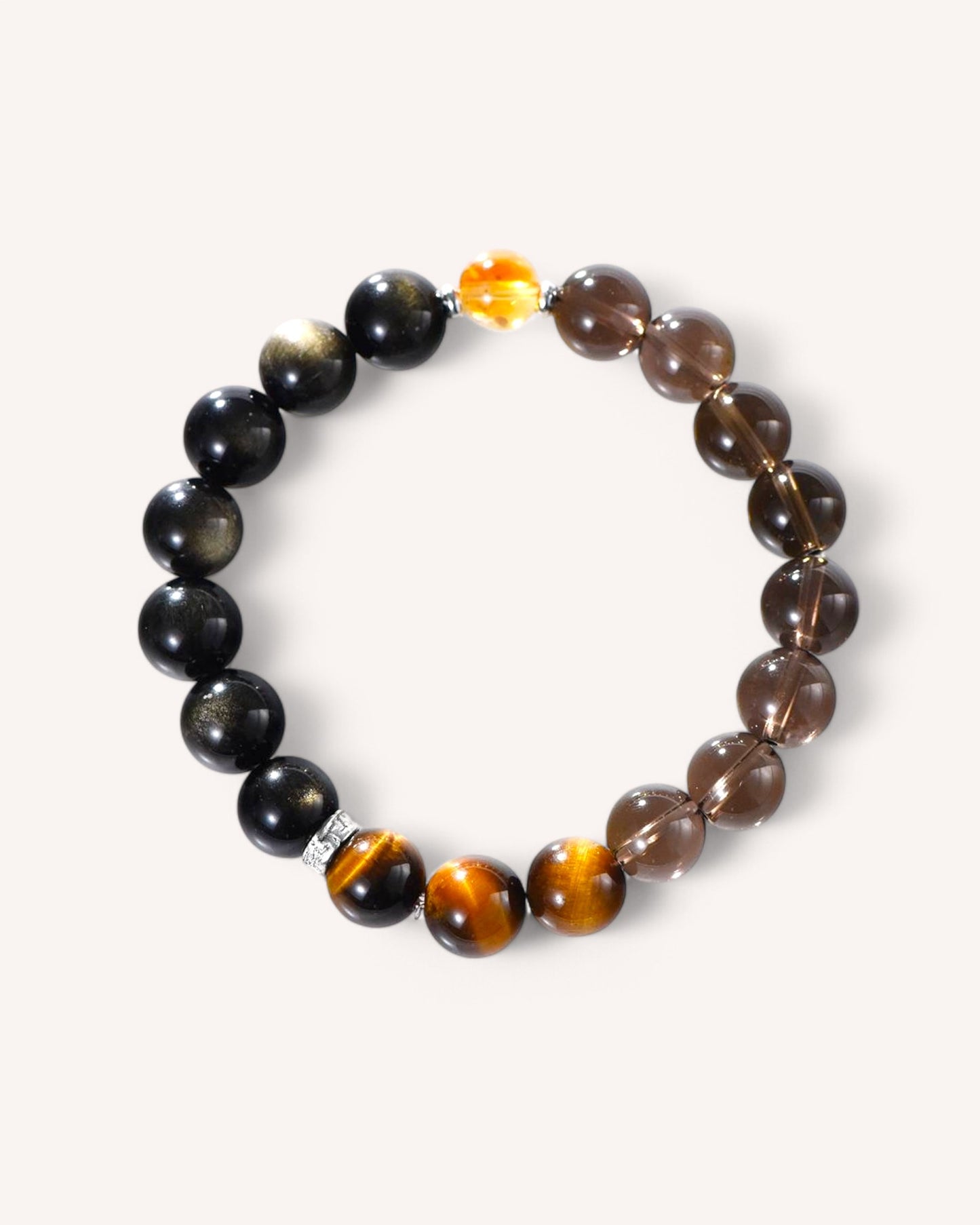 Smoky Quartz and Tiger’s Eye healing bracelet for confidence, grounding, and protection