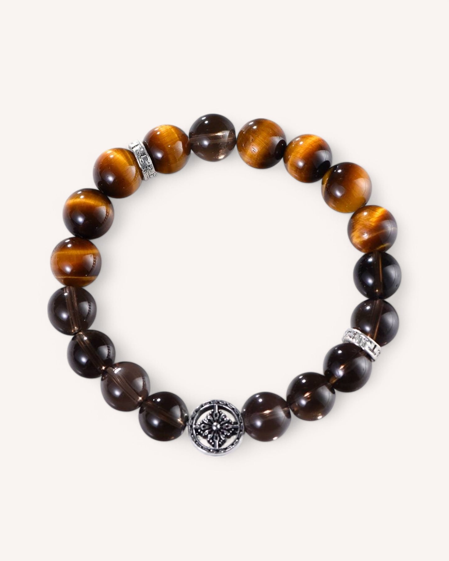 Smoky Quartz and Tiger’s Eye bracelet for emotional balance, confidence, and energy protection