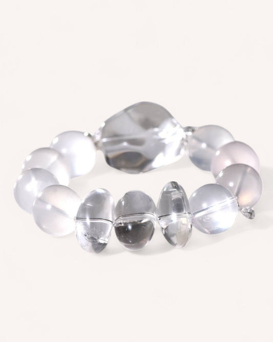 Milky Quartz & White Quartz Bracelet promoting emotional healing, mindfulness, and spiritual energy purification.