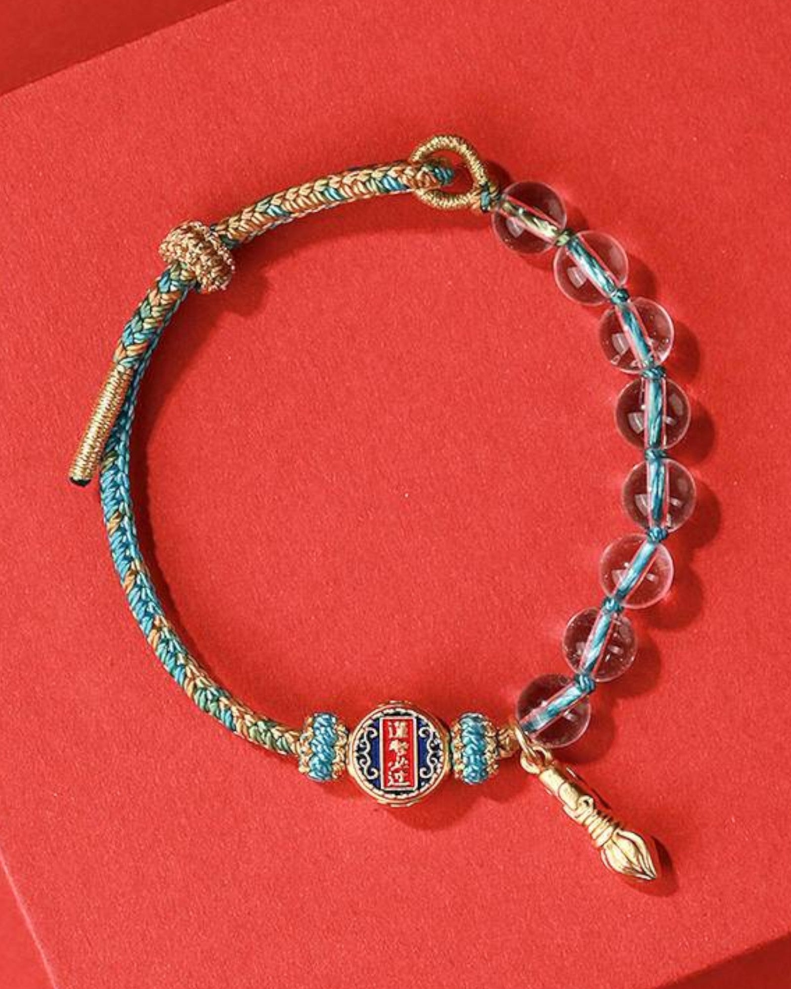 Success & Clarity White Quartz Bracelet with woven blue cord, designed for focus, wisdom, and energy balance. Enhances motivation, mental clarity, and spiritual protection.
